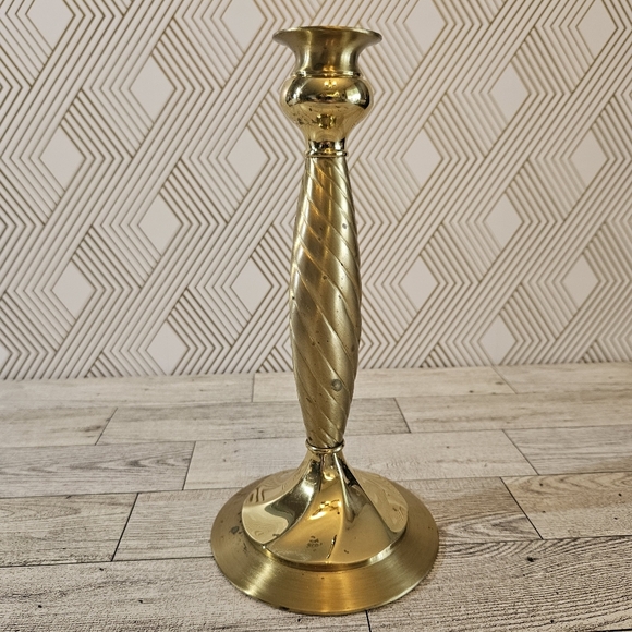 Partylite Vintage Lexington Solid Polished Brass Candlestick Holder - Picture 2 of 7